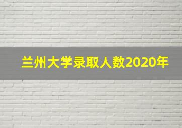 兰州大学录取人数2020年