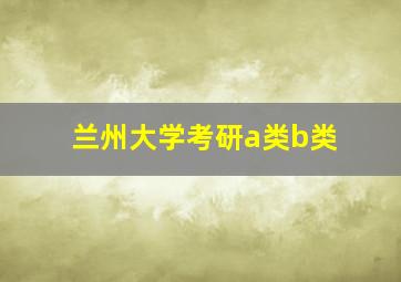 兰州大学考研a类b类