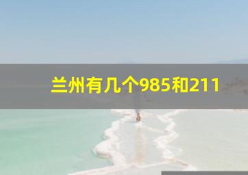 兰州有几个985和211