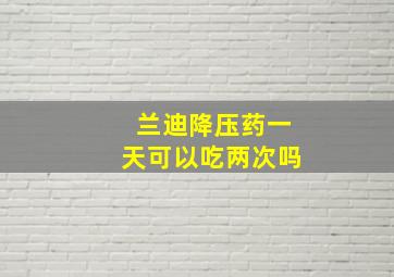 兰迪降压药一天可以吃两次吗