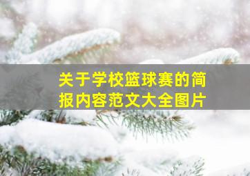 关于学校篮球赛的简报内容范文大全图片