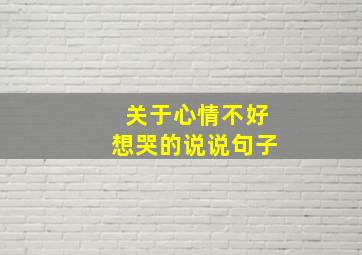 关于心情不好想哭的说说句子