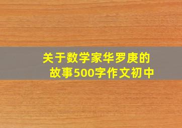 关于数学家华罗庚的故事500字作文初中