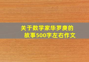 关于数学家华罗庚的故事500字左右作文