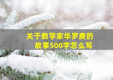 关于数学家华罗庚的故事500字怎么写