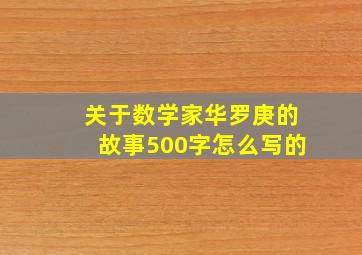 关于数学家华罗庚的故事500字怎么写的