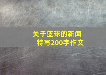 关于篮球的新闻特写200字作文