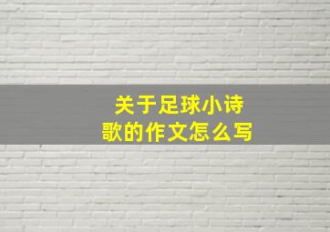 关于足球小诗歌的作文怎么写