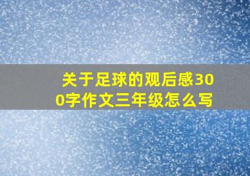 关于足球的观后感300字作文三年级怎么写