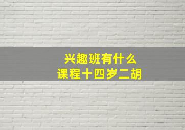 兴趣班有什么课程十四岁二胡