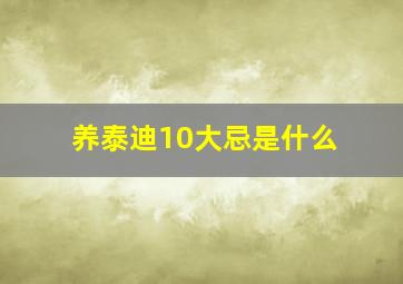 养泰迪10大忌是什么