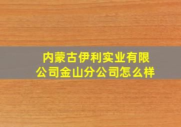 内蒙古伊利实业有限公司金山分公司怎么样