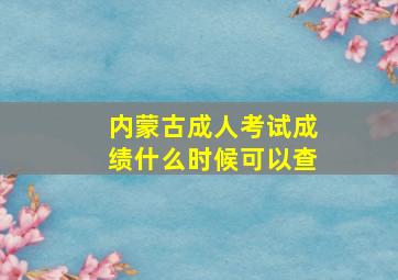 内蒙古成人考试成绩什么时候可以查