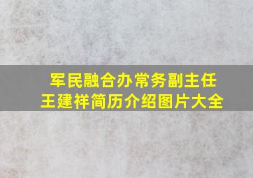 军民融合办常务副主任王建祥简历介绍图片大全