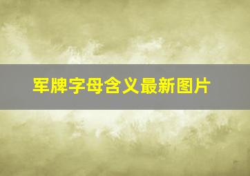 军牌字母含义最新图片