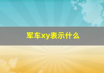 军车xy表示什么