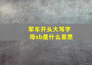 军车开头大写字母sb是什么意思