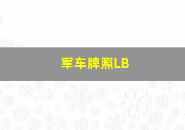 军车牌照LB