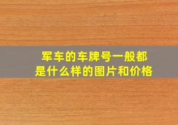 军车的车牌号一般都是什么样的图片和价格