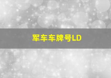 军车车牌号LD