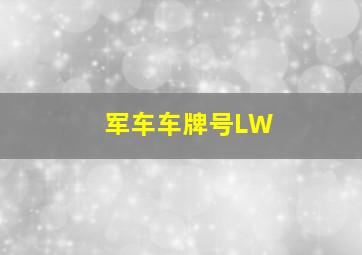 军车车牌号LW