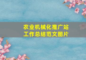 农业机械化推广站工作总结范文图片