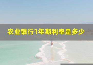 农业银行1年期利率是多少