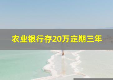 农业银行存20万定期三年