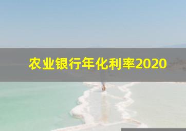 农业银行年化利率2020