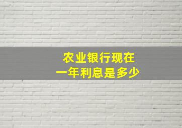 农业银行现在一年利息是多少