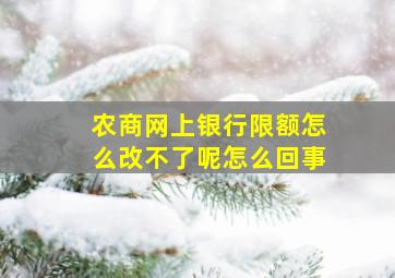 农商网上银行限额怎么改不了呢怎么回事