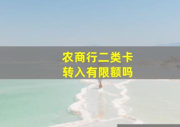 农商行二类卡转入有限额吗