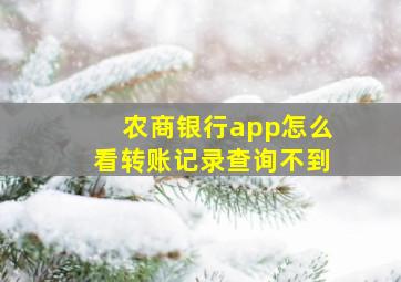 农商银行app怎么看转账记录查询不到