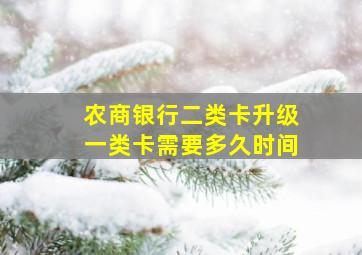 农商银行二类卡升级一类卡需要多久时间