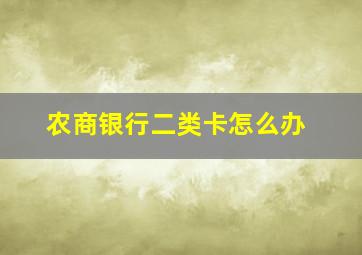 农商银行二类卡怎么办