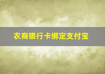 农商银行卡绑定支付宝