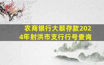 农商银行大额存款2024年射洪市支行行号查询