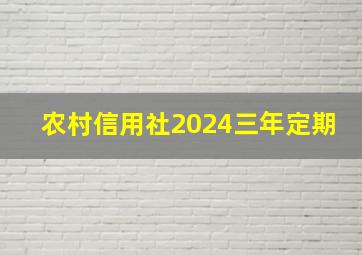 农村信用社2024三年定期