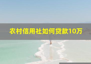 农村信用社如何贷款10万