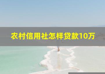 农村信用社怎样贷款10万