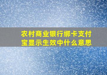 农村商业银行绑卡支付宝显示生效中什么意思