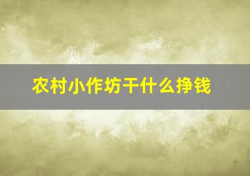 农村小作坊干什么挣钱