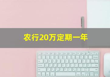 农行20万定期一年