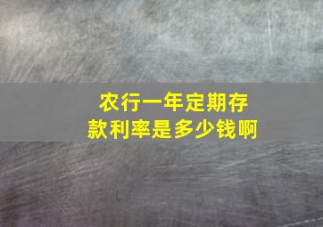 农行一年定期存款利率是多少钱啊