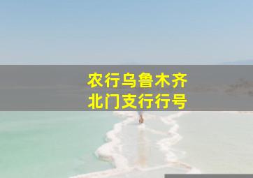 农行乌鲁木齐北门支行行号