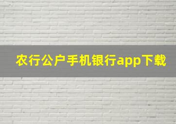 农行公户手机银行app下载