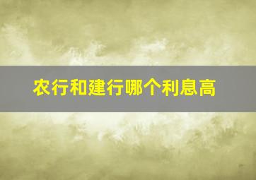 农行和建行哪个利息高