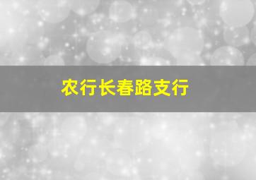 农行长春路支行