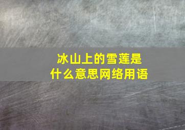 冰山上的雪莲是什么意思网络用语