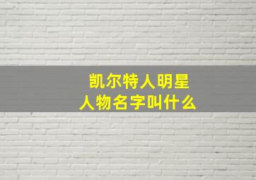 凯尔特人明星人物名字叫什么